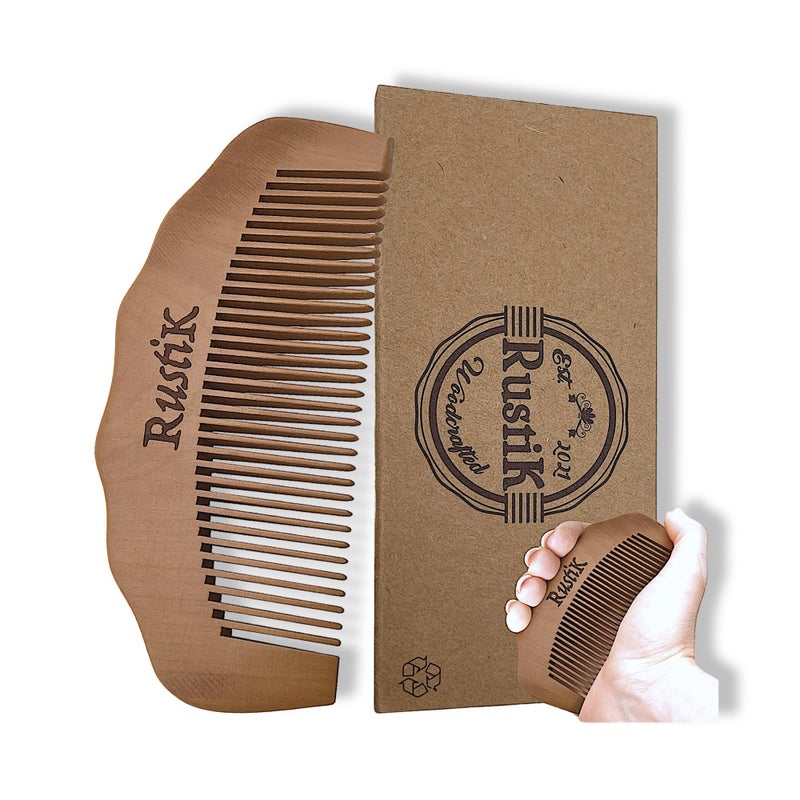 Wooden Labour Comb by RustiK, Natural Pain Relief, Splinter Free Pear Wood, Acupressure, Can be used with Birthing, Labor, Anxiety, adhd, Autism or Pain/Stress Situations. Squeeze/Fidget.